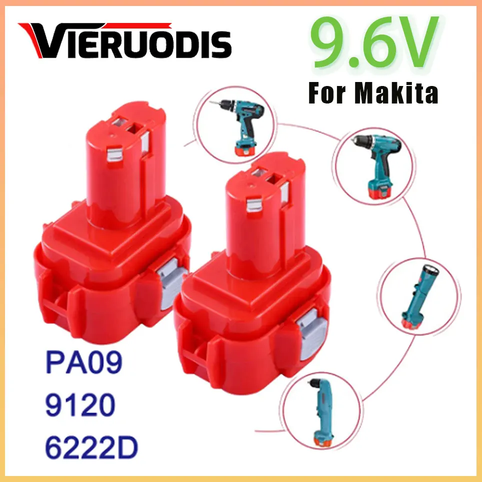 

For Makita 9.6V 4.8Ah NI-MH PA09 Battery 6222D 9100 9120 9122 9133 9134 9135 6207D 6261D 6207D Replacement Power Tool Battery