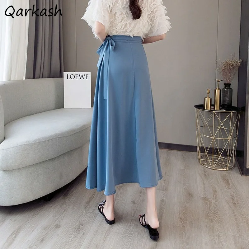 

Юбки женские шифоновые сплошные с боковым бантом модный дизайн темперамент шикарные женские Ulzzang свободные уютные мягкие летние 10 цветов ретро