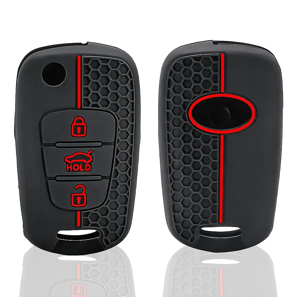 Silicone Key Case Cover For Kia Soul Venga Picanto Rio Sorento Ceed Sportage For Hyundai Solaris Accent Tucson l10 l20 l30 IX35