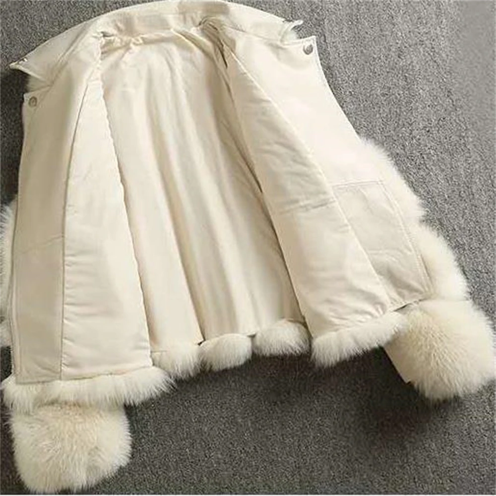 Veste de bureau courte en fourrure de renard pour femme, pardessus d'hiver pour femme, parka à la mode avec fermeture éclair, modèle de couture, nouvelle collection