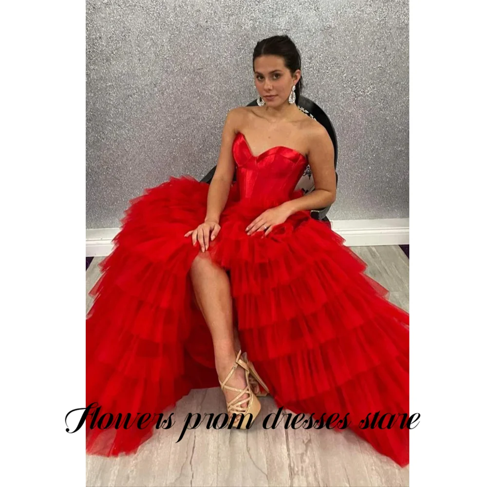 الزهور السوداء فساتين لحضور الحفلات الموسيقية الساتان صد فستان المشاهير مع طبقات تول مساء فستان كشكش طبقات فستان رسمي مخصص #4