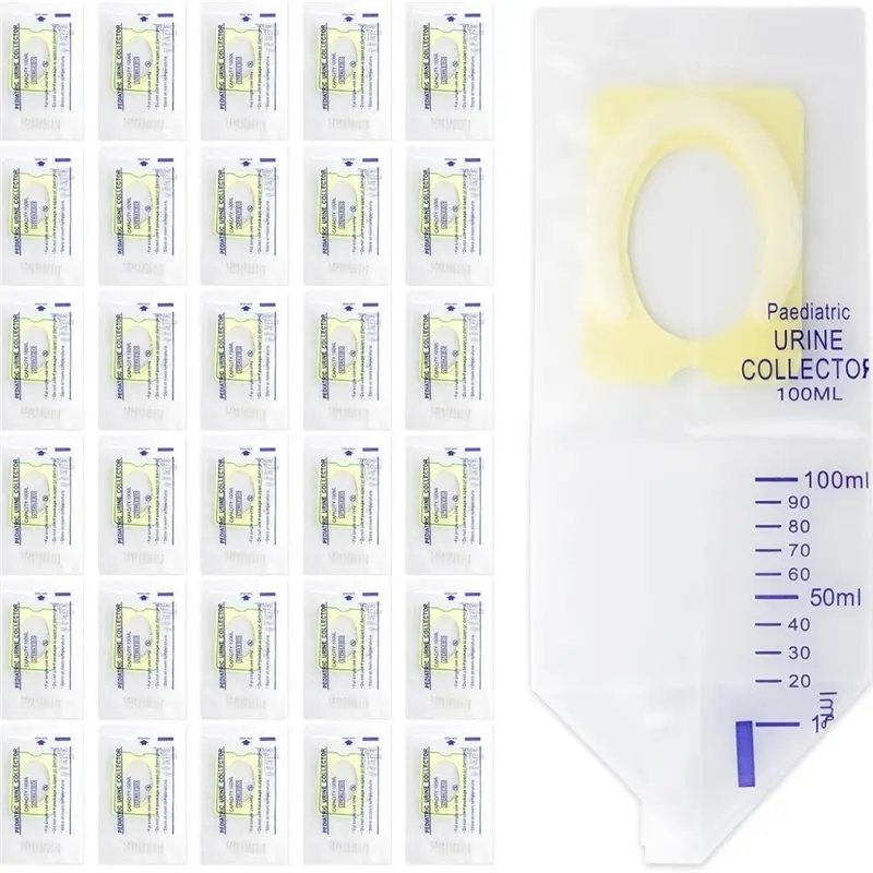 NEW HOT In Stock-Clear Urine Catcher Pouch 100Ml Spill-Proof 30 Pcs Pediatric Urine Bag Collector For Infants Collection