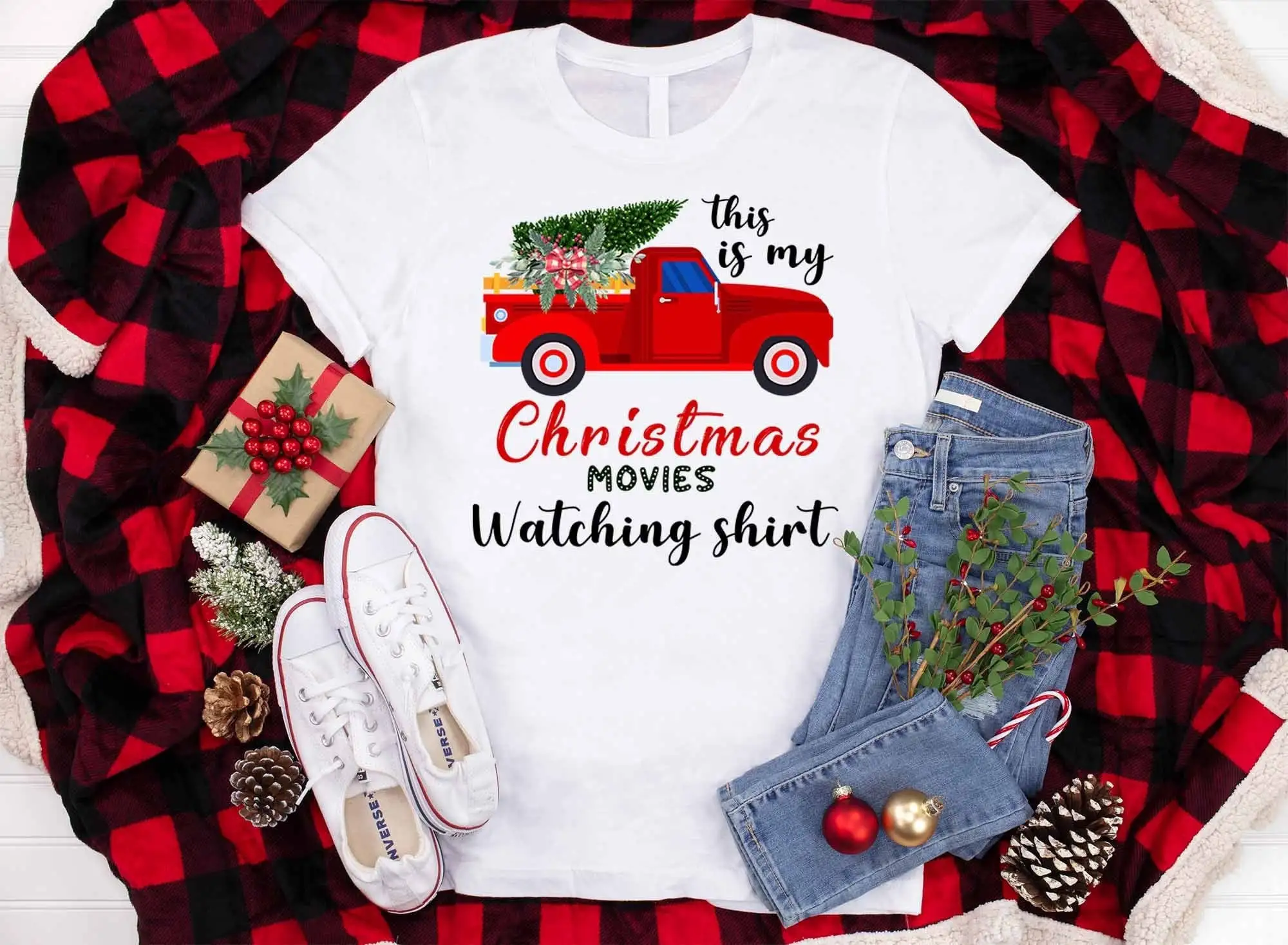 

This Is My Christmas Movies Watching T Shirt 90s Vintage Xmas Family Vacation