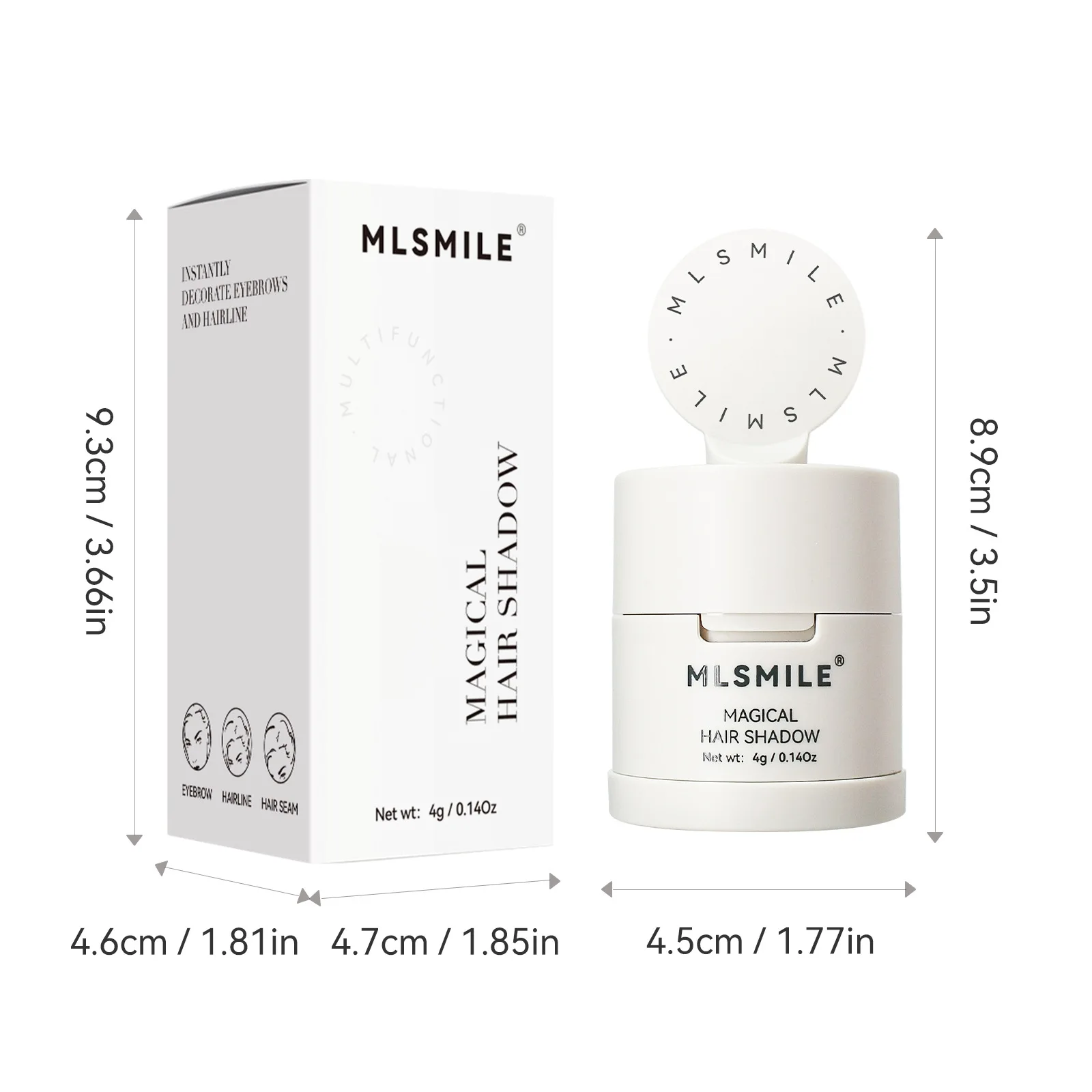 Mlsmile poudre de ligne de cheveux transfrontalière imperméable et résistante à la sueur ombre réparation couture de cheveux poudre de couverture moelleuse poudre à sourcils
