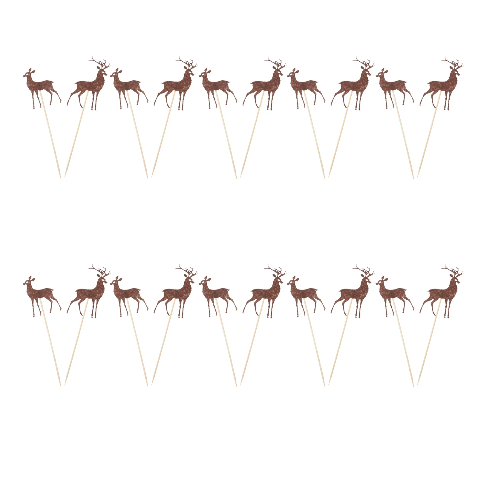 

20Pcs Creative Reindeer Cake Picks Christmas Party Dessert Cake Topper Insert Xmas Theme Decor Dessert Insert Topper