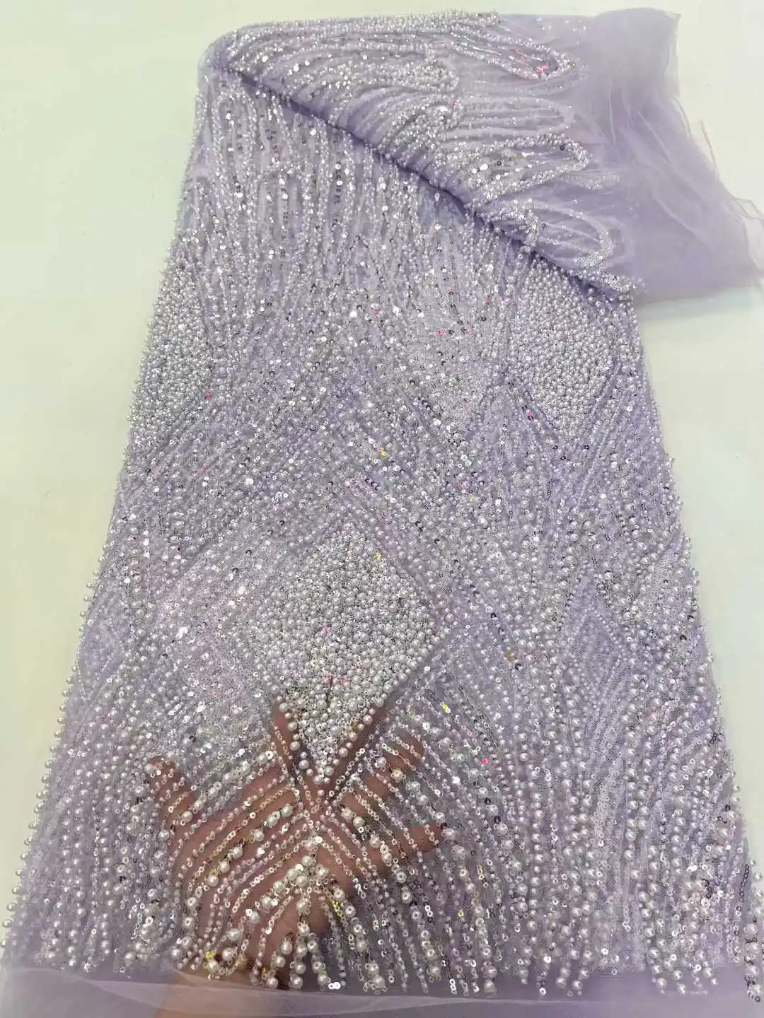 2025 튜브 비즈 레이스 원단 고품질 나이지리아 스팽글 신랑 레이스 프랑스 튤 원단 웨딩 파티 드레스용