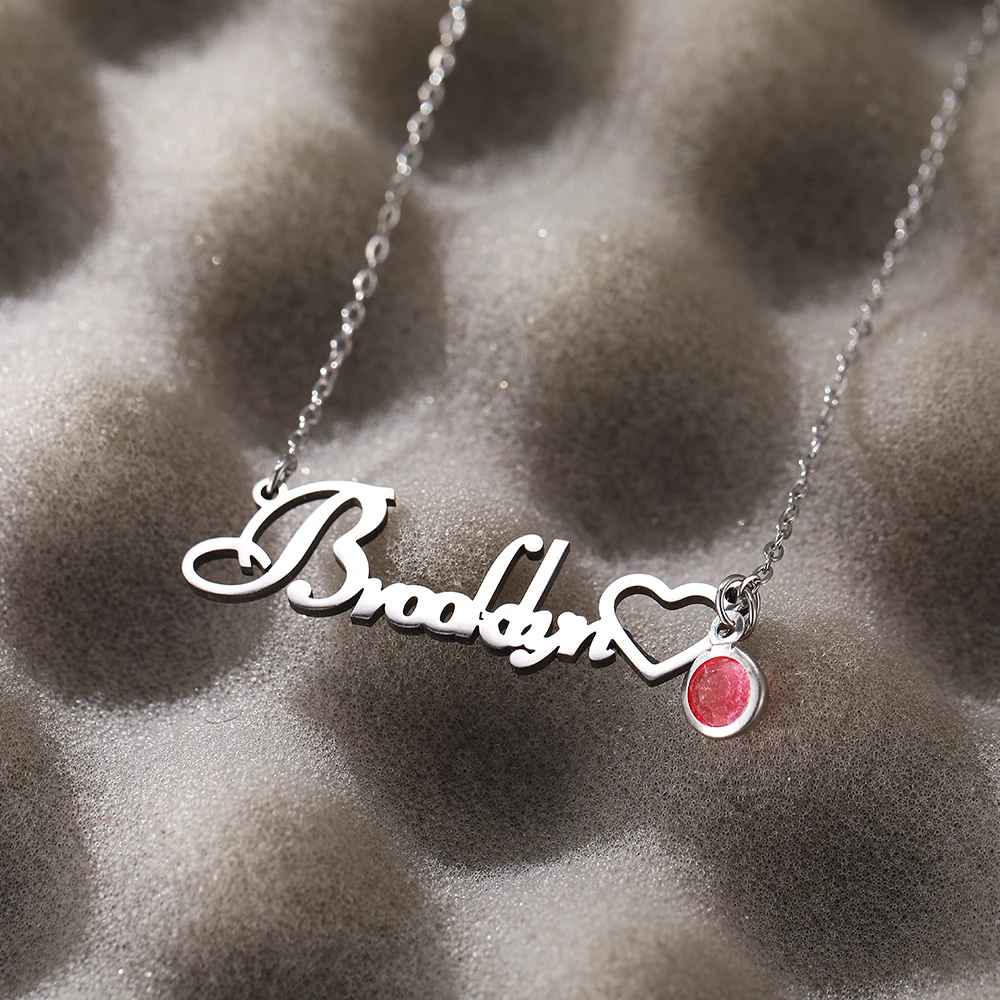 Customized Name Necklace Premium Romantic Delicate Peach Heart Monogram Ladies Jewelry Valentine's Day Anniversary Gift