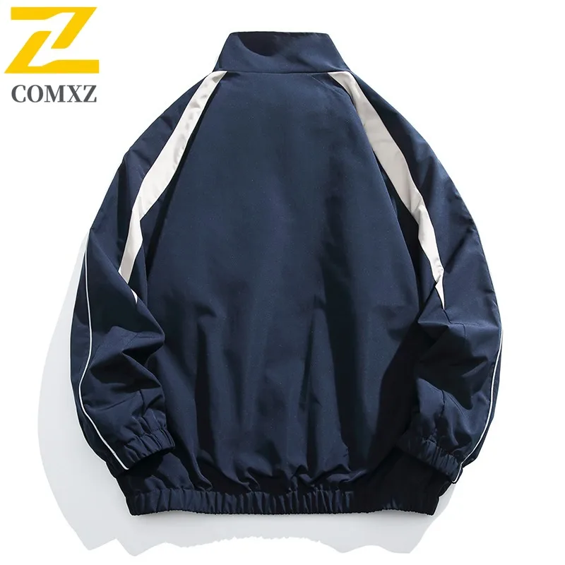 COMXZ الرجال الوقوف طوق الرياضة في الهواء الطلق سترة عادية يندبروف معطف مقاوم للماء الشارع الشهير خفيفة الوزن للمشي التخييم 2025 #6