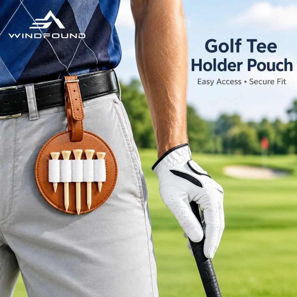 Portable Adjustable Golf Tee Holder Outdoor Leather Waist-mounted Golf Tee Pouch Golf Accessories