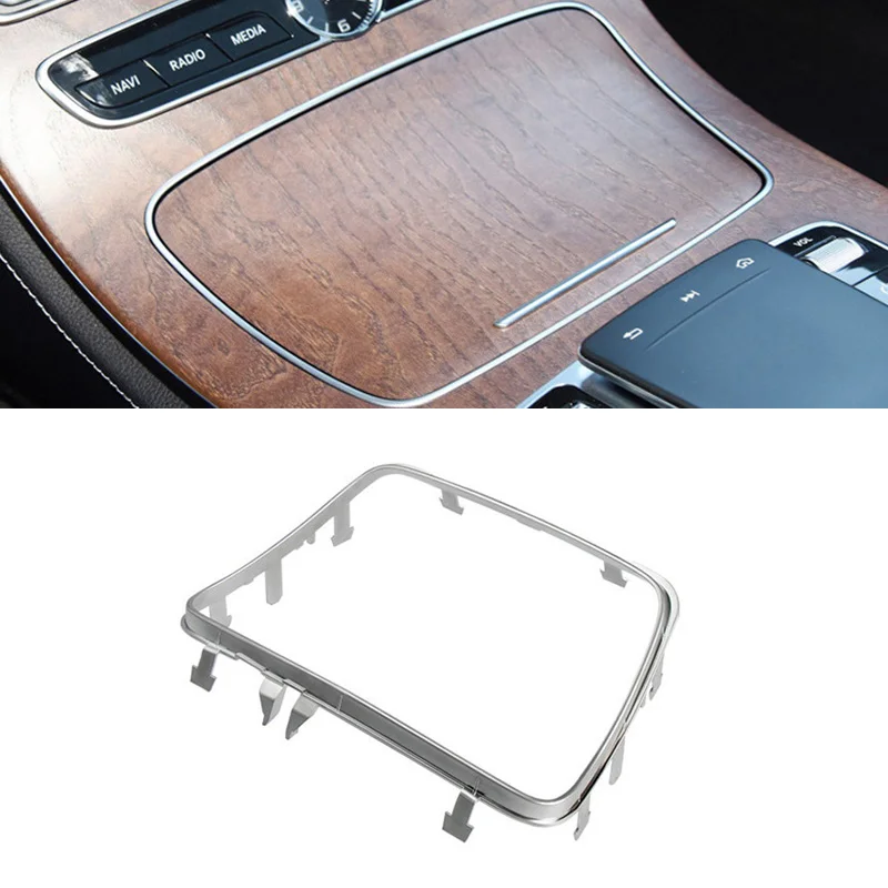 For Mercedes Benz E Class W213 2015-2020 2136830500 Console Ashtray Cup Holder Strip Trim Chrome Frame