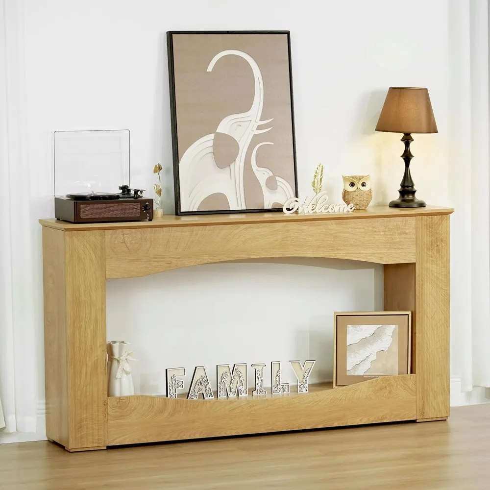 

Entryway Console Table, Modern Farmhouse Sofa Table with Arch Design, Narrow Hallway Table for Living Room, Foyer, Behind