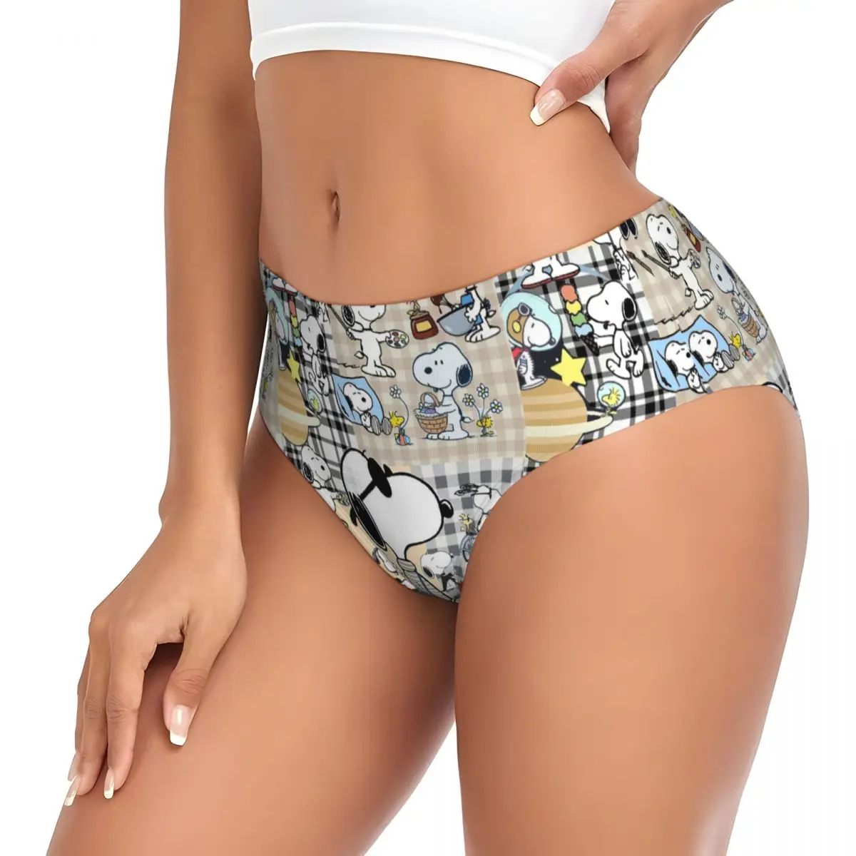 Custom Snoopys Collage Brief Panties Women\'s Comfort Underwear