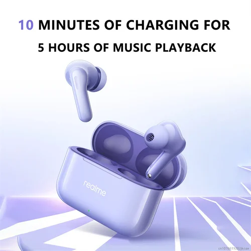 Imagen 2 del producto Auriculares originales realme Buds T200, inalámbricos por Bluetooth 5,4, 32dB, reducción de ruido mixto, TWS, 530mAh, Larga modo de reposo