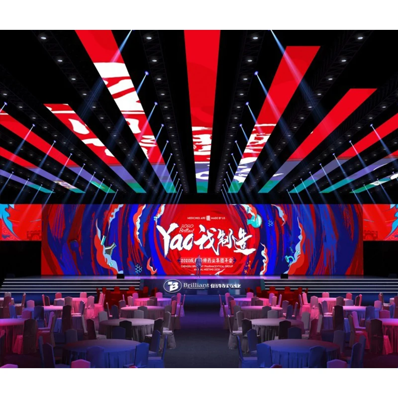 Lecede P2.6 P3.91 P4.8 Movable Indoor Outdoor Stage Background LED Screen Display Curved Rental LED Screen Digital Poster ODMHig