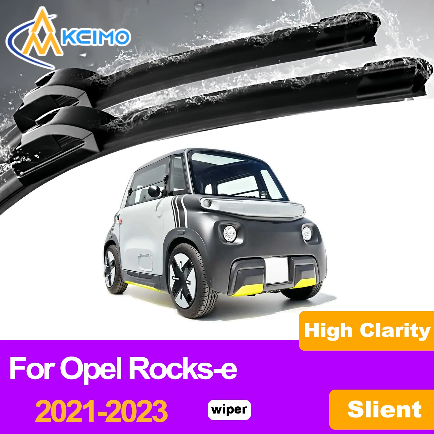 

KCIMO 2PCS Front Windshield Wiper Blades For Opel Rocks-e 2021-2023, Premium All Season Waterproof Quiet Rubber Wipers