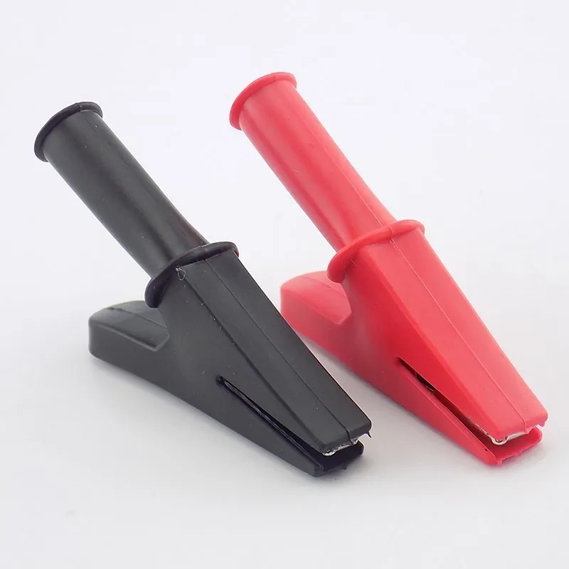 4mm Banana Plug Connector 10mm Alligator Clip Probe Test Electric Black Red Color Cable Alligator Socket Insulated Crodile Clips