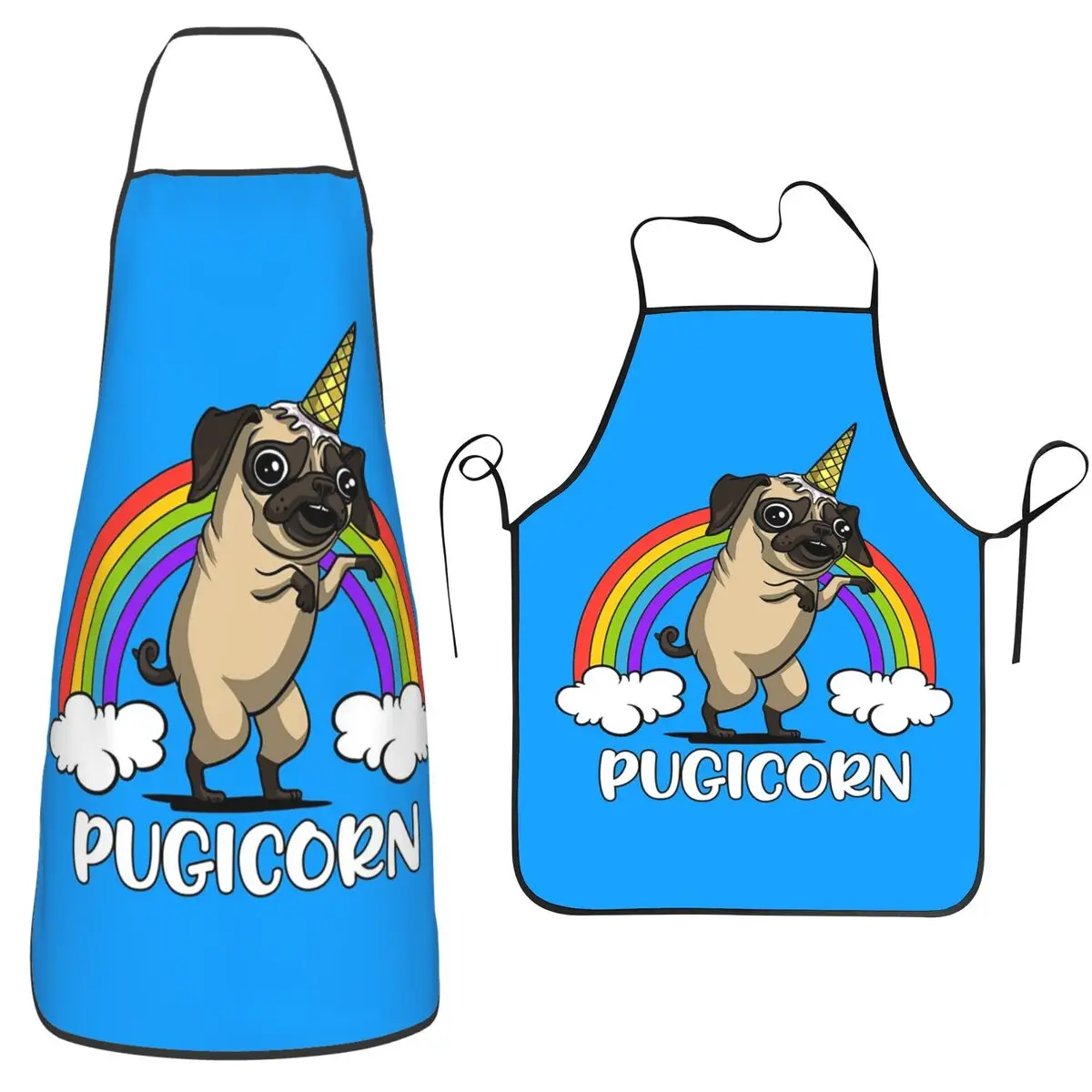 

Фартук Pugicorn Pug Dog для шеф-повара, водонепроницаемый, для кухни, уборки, садоводства, для женщин и мужчин