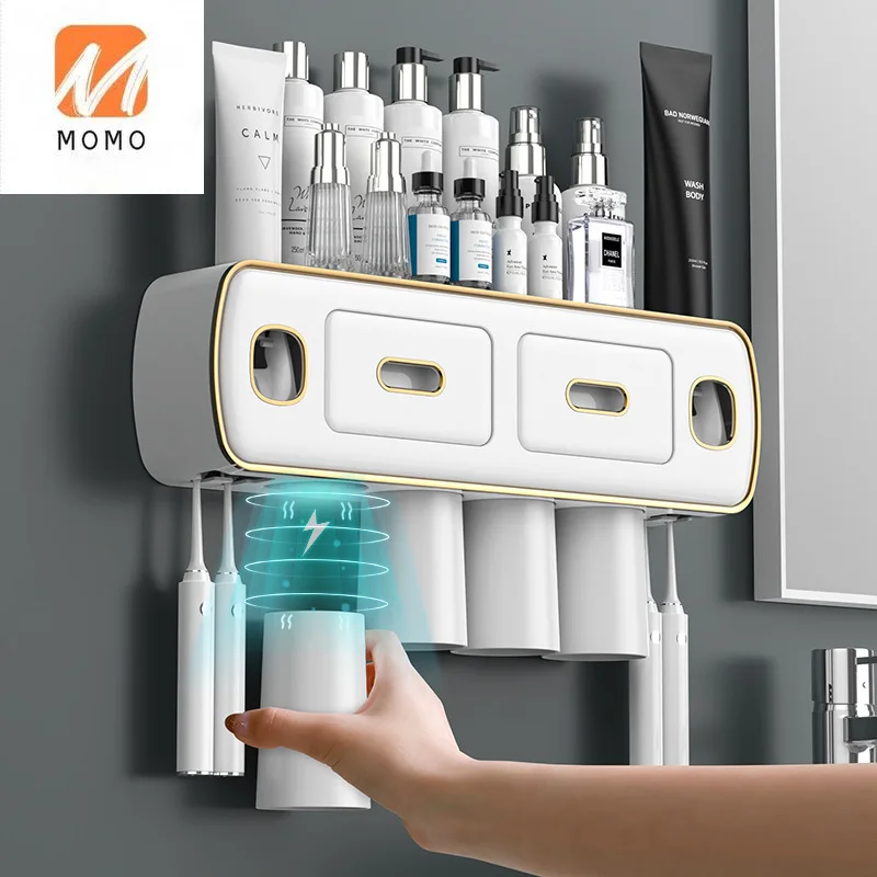 Household toilet Toothbrush toothpaste Storage Rack  strong Suction Toothbrush Holder