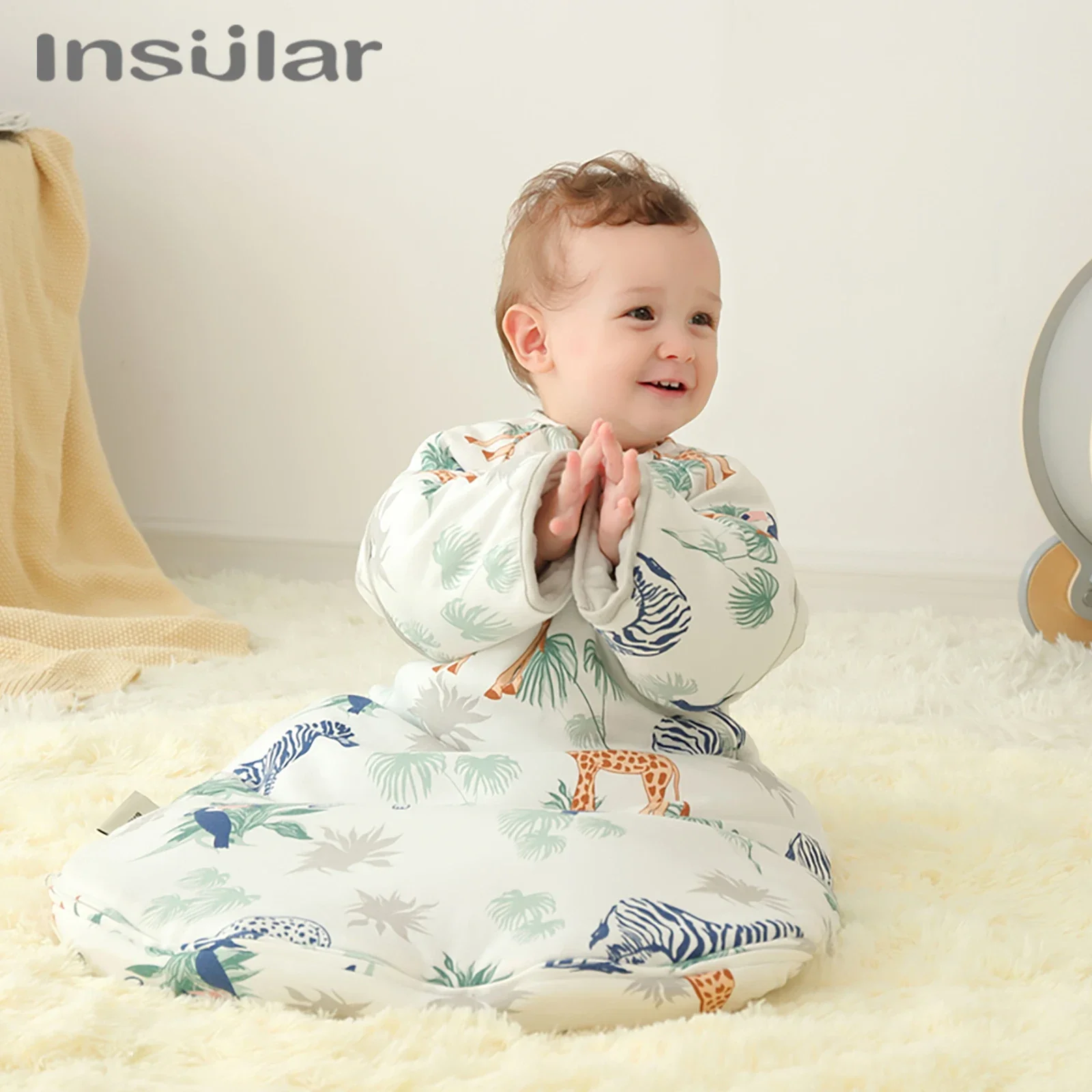 Baby Sleeping Bag with Sleeves, Cotton Sleepsack for Children, Winter Warm Envelope Sleep Sack