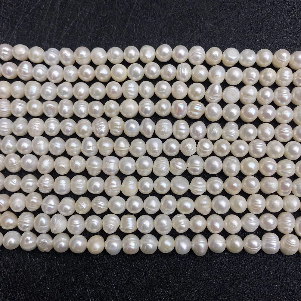 1 Strands Nearly Round Natural Freshwater Pearl Loose Beads Strand 2-10 Mm Size DIY Making Necklace Bracelet Earrings Accessions