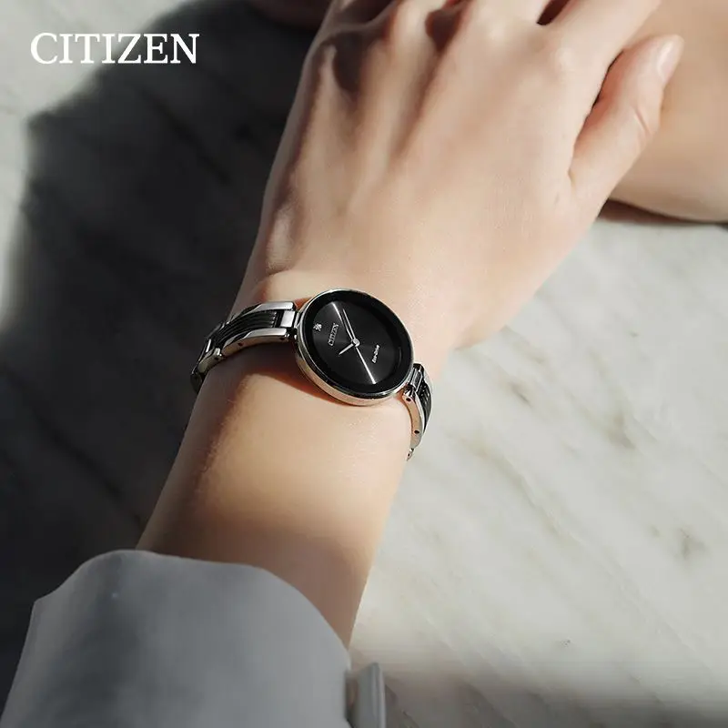 CITIZEN EX1538-50E Axiom Ladies Wristwatch Japan Made Eco-Drive Movement 28mm Case 30M Water Resistant Fashion Gift Watch