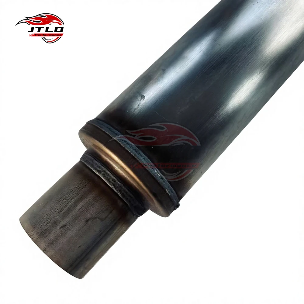 Universal 2.5 Inch 409 Stainless Steel Exhaust Muffler 4 Inch Round Body 20 Inch Overall Length