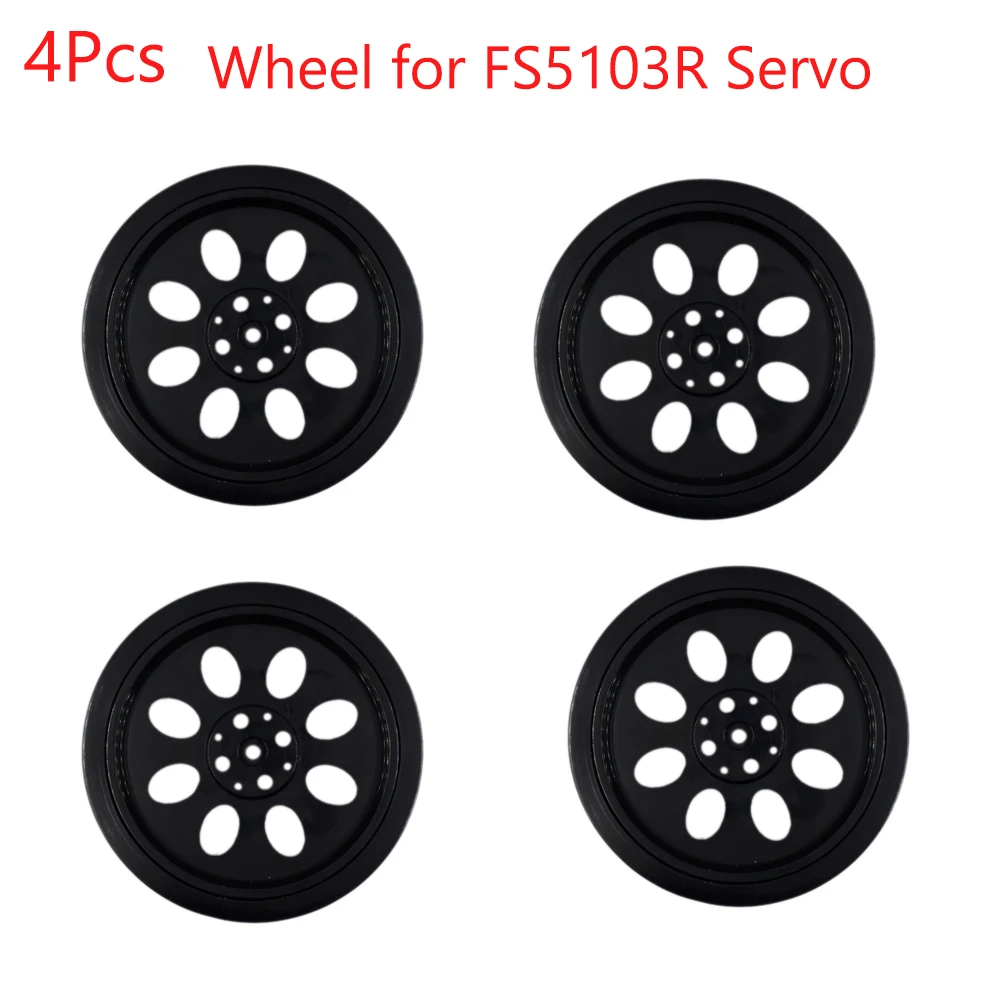 4Pcs Wheels for Feetech FS5103R 3kg.cm 360 Degree Continuous Rotation RC Servo Motor, for Robot Smart Car FZ3413-W