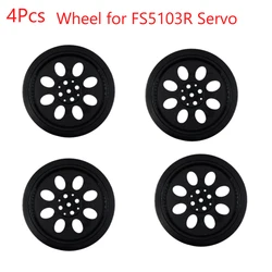 4Pcs Wheels for Feetech FS5103R 3kg.cm 360 Degree Continuous Rotation RC Servo Motor, for Robot Smart Car FZ3413-W