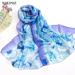 Bright Peony Gradient Flower Elegant Beautiful Chiffon Bandana Scarf Women Foulard Summer Travel Sunscreen Thin Hijab Shawl