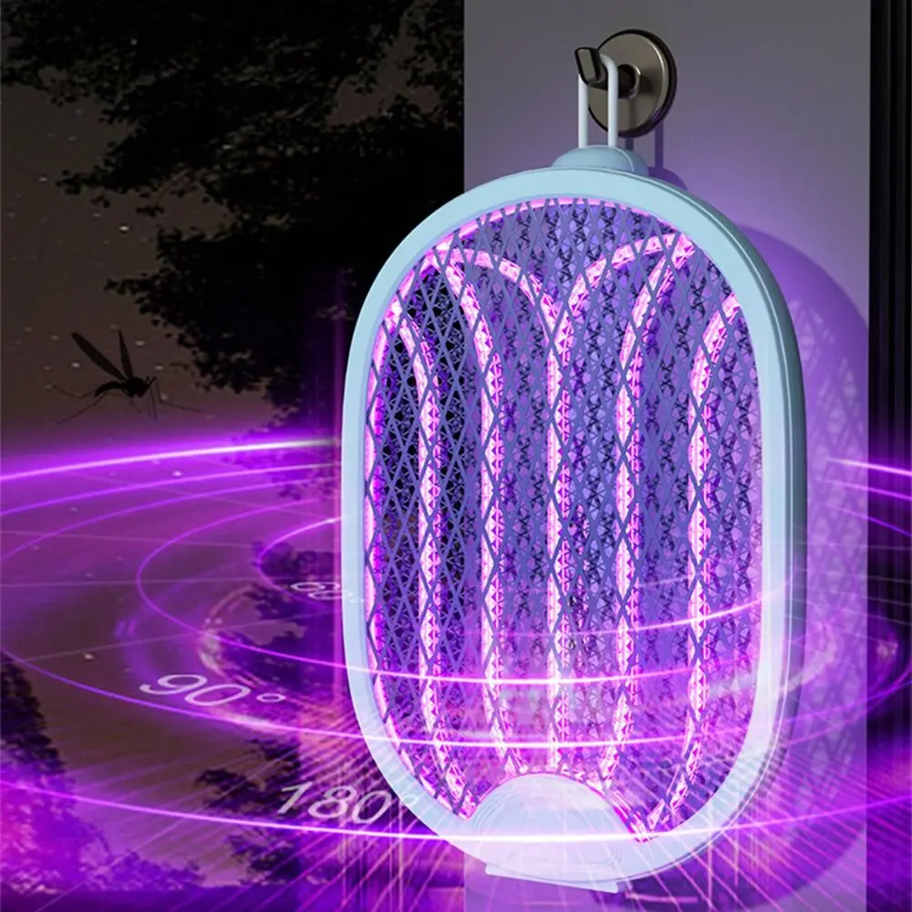 2 in 1 Electric Mosquito Swatter Portable Anti Mosquito Fly Bug Zapper Security Net USB Rechargeable Mosquito Killer Lamp Summer