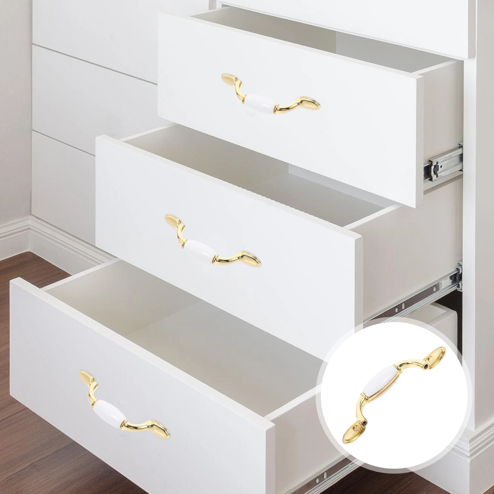 

Chest of Drawers Ceramic Handle Vintage Decor Zinc Alloy Decorative Cabinet Knobs