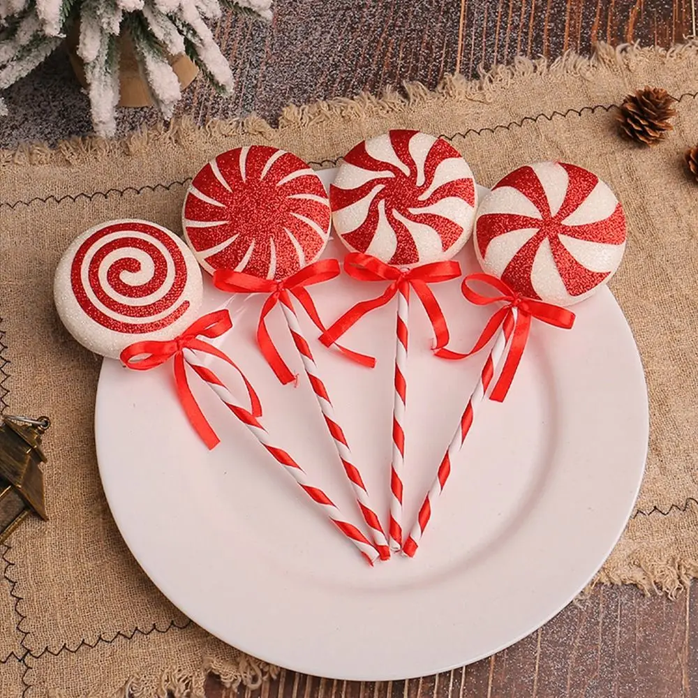 

Large Christmas Lollipop Pendant Cartoon Exquisite Big Lollipop Ornament Foam Xmas Candy Hanging Decor Holiday Party Supplies