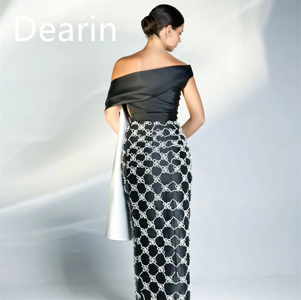 Customized Dearin Off-the-shoulder Column Floor length Skirts Vertically Bespoke Occasion Dresses