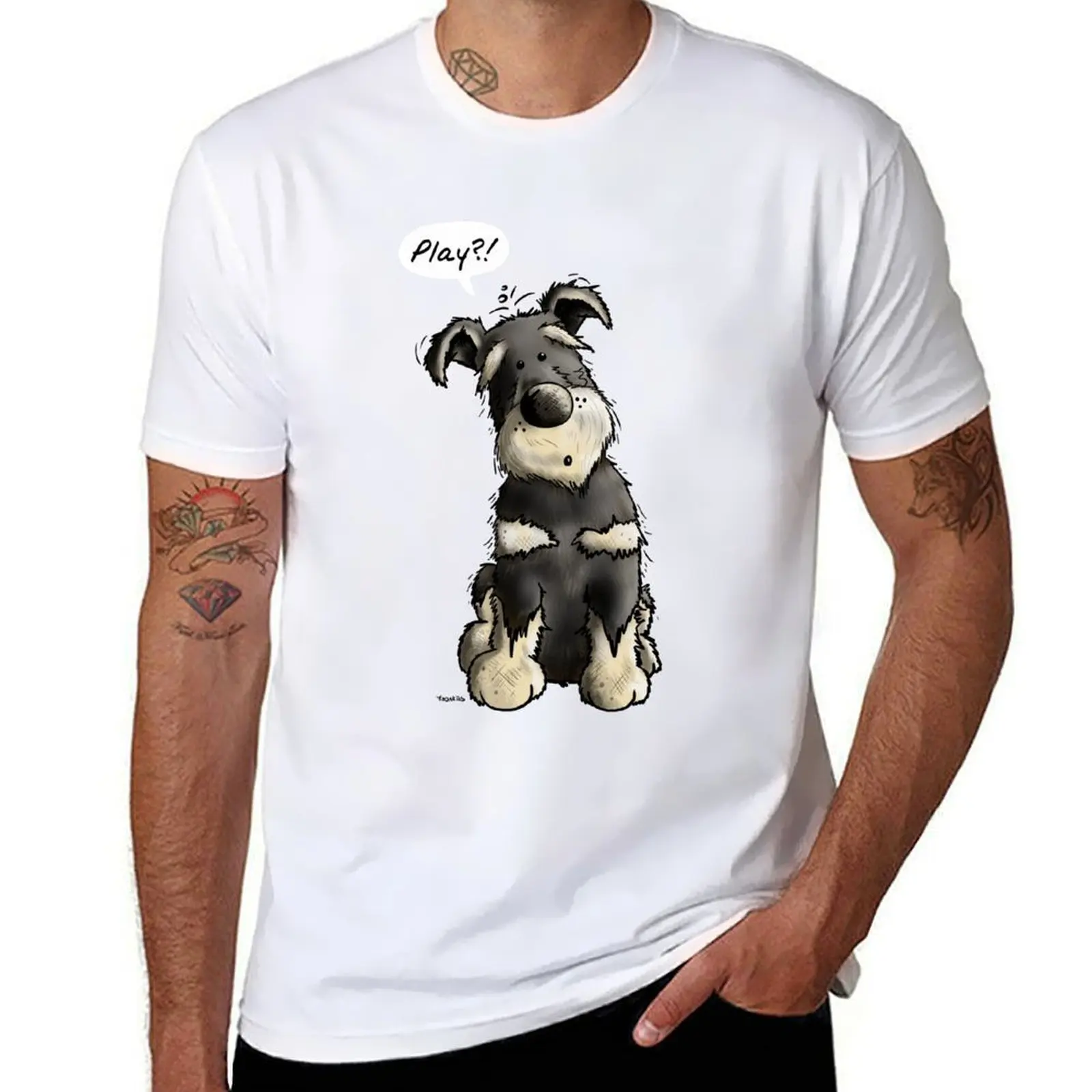 

Little Schnauzer Puppy T-Shirt mens graphic t shirts t shirt man cotton T-Shirt
