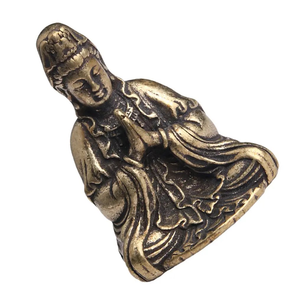 

Yin Figure Brass Buddha Statue Desktop Office Decor Religious Buddhism Adornment Home Decoration
