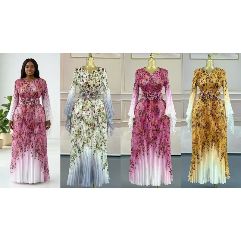 مياكي أفريقيا فستان أنيق المرأة خريف جديد مزاجه الفاخرة الخصر موضة تنورة طويلة أوروبا أمريكا فساتين الحفلات المسائية