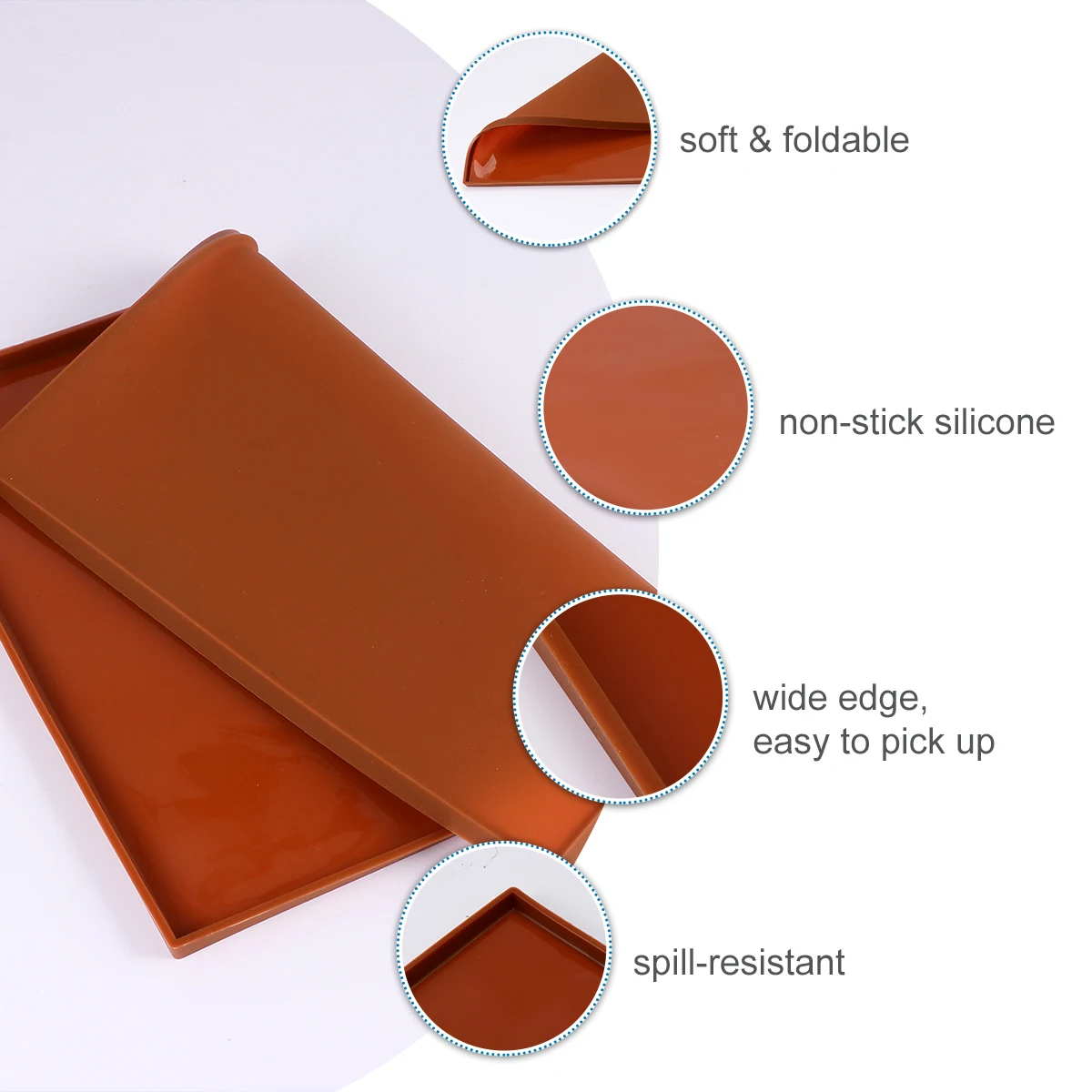 

Cake Roll Bake Mold Double-sided Cake Roll Baking Tool Houshold Cake Baking Supplies for Home Bakery (Brown)