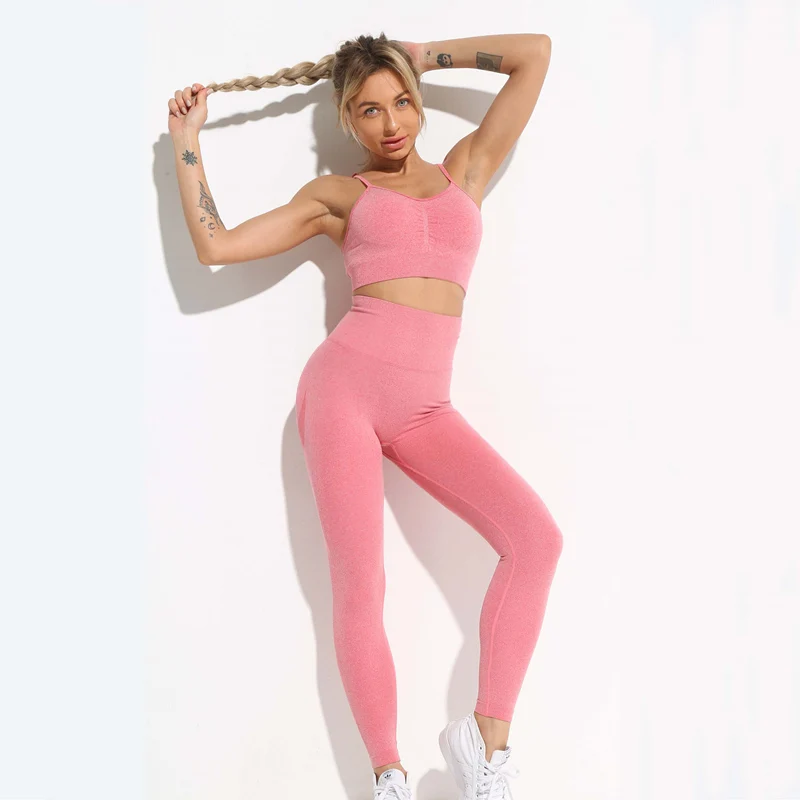 2023Yoga Set Naadloze Vrouwen Workout Sportkleding Abbigliamento Da Palestra Fitness Manica Lunga Crop Top Leggings Een Vita Alta Regg