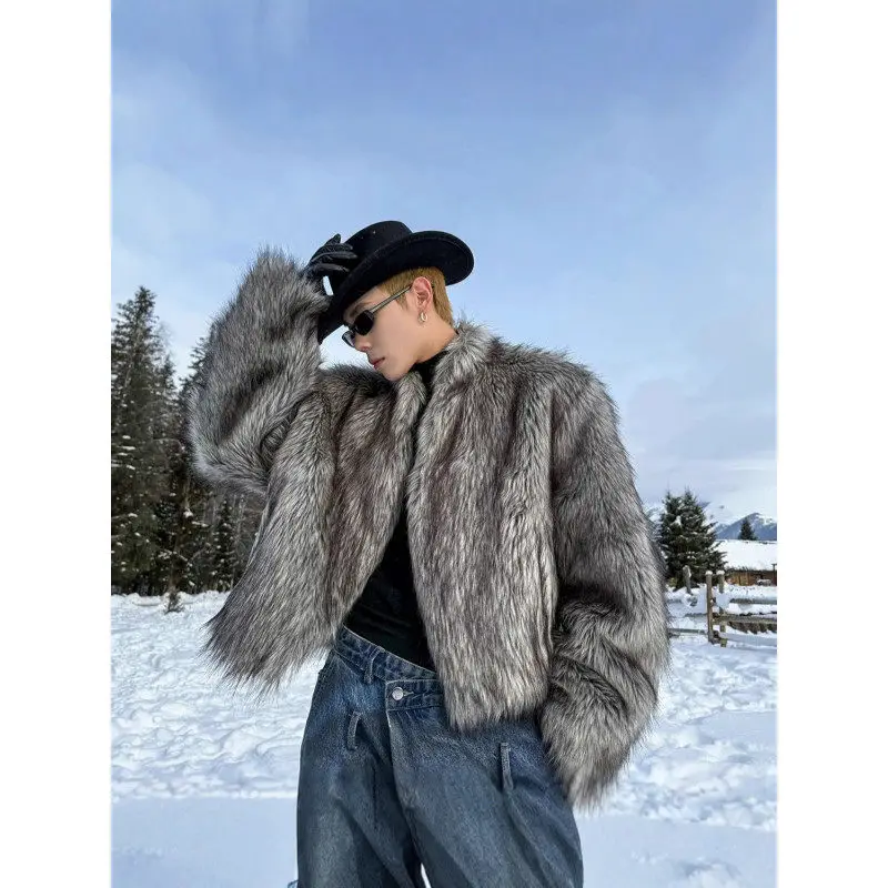 

Faionable Thiened Men's Jaet Warm Sli Outerwear Autumn Winter Leatherette Coat Casual Sle Youth Trend Street Sle