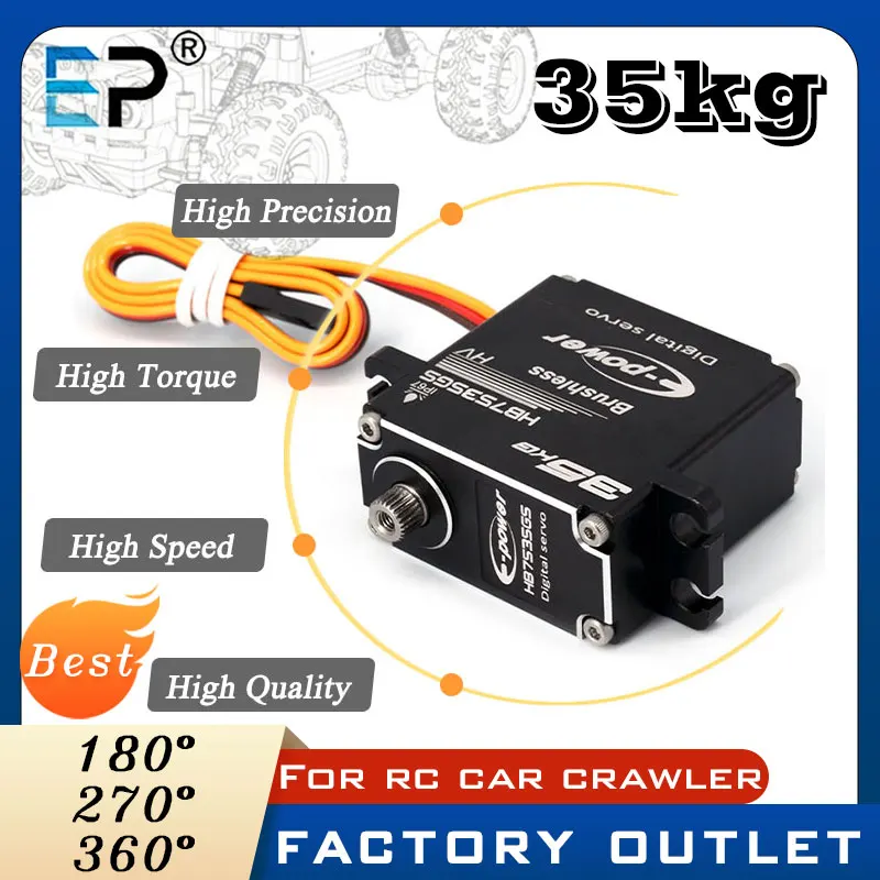 

E-Power 35kg Waterproof Brushless Servo 360 Full Aluminum Case Stainless Steel Gear High Torque For 1/8 1/10 Traxxas TRX4 RC Car