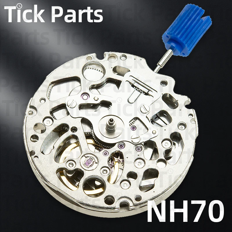 NH70/NH70A Hollow Automatic Watch Movement Japan 24 Jewels 21600 BPH High Accuracy Fully Automatic