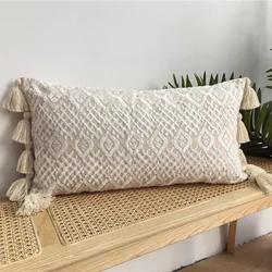 Decoration Pillow Cover 30X60 Long Lumbar Boho Style Embroidered Floral Alpaca Elephant Cozy Accent Cushion Cover Sofa Couch Bed