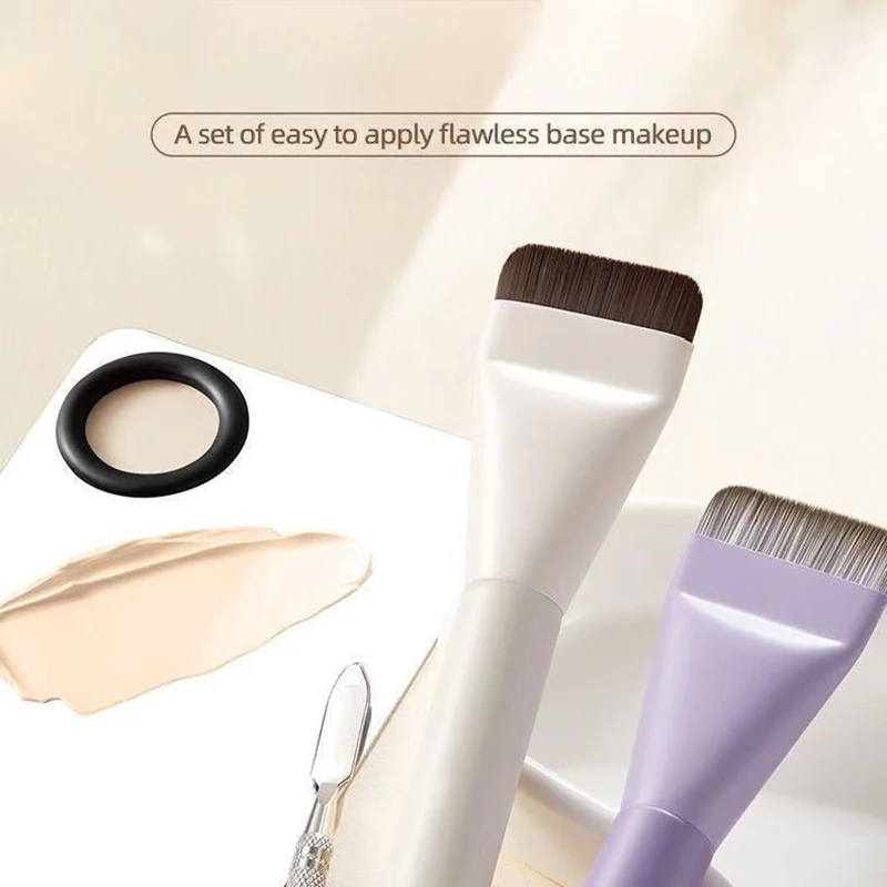 [JN] مجموعة فرشاة كريم الأساس ولوحة المكياج، أداة خلط كريم الأساس، مجموعات أدوات التجميل لمكياج الأظافر