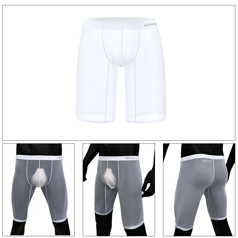Men's Transparent Panties Summer Lingeries Sexy Hot Mesh Sexy Adult Man Sports Shorts Men Ice Silk Underwear Man Boxers Tоy Mens