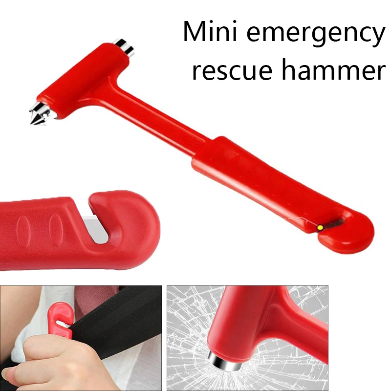 

Mini Portable Safety Hammer Escape Emergency Car Window Breaker Seat Belt Cutter Multifunctional Escape Tools Car Accessories