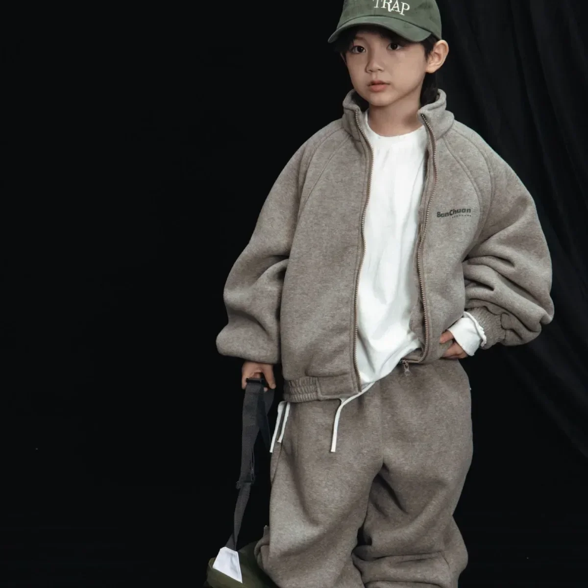 Boy Clothes Suit 2023 New Fashion Solid Colored Autumn and Winter Two-piece Baby Boys Thickened Causal Heavyweight Clothing Set