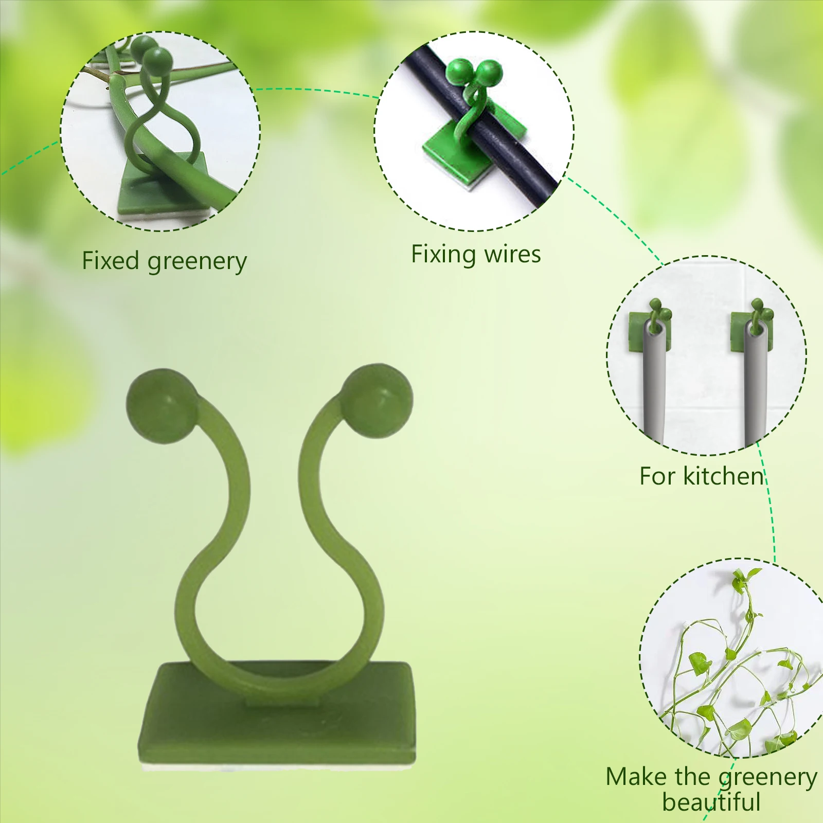 10Pcs Plant Climbing Wall Fixture Clips Plant Vine Traction Invisible Wall Vines Fixing Clips Self-Adhesive Plant Wall Clips
