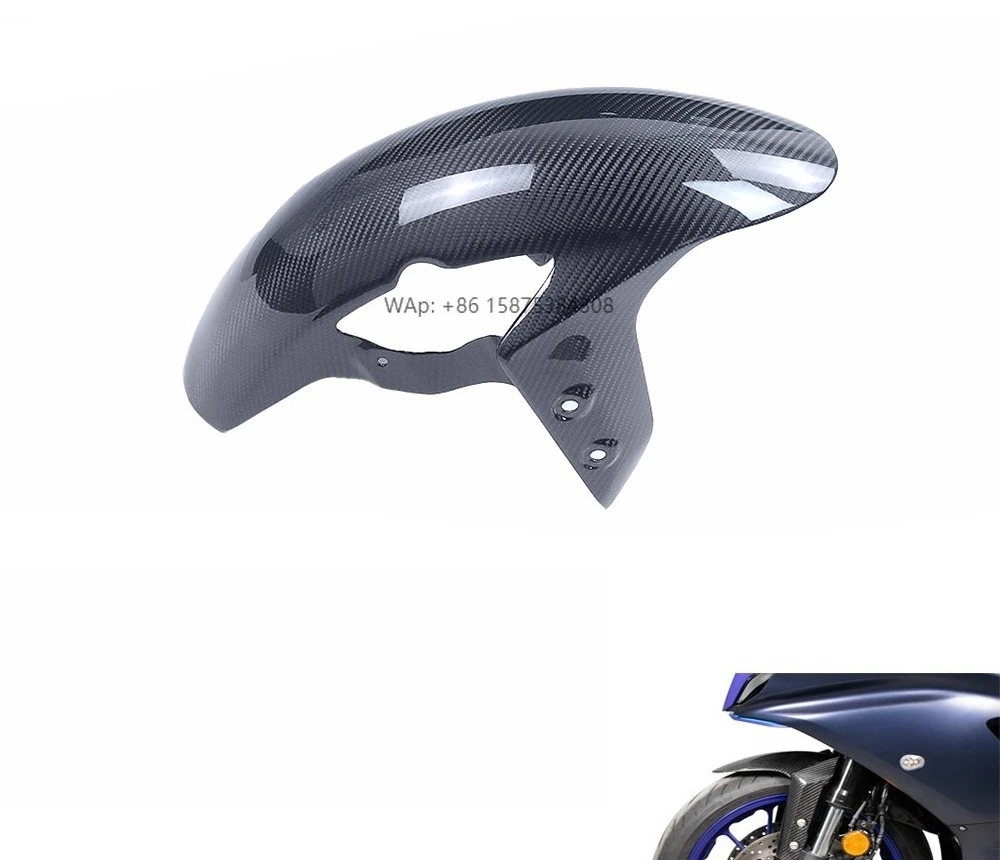 

R7 Carbon Fiber Front Fender Hugger Mudguard Motorcycle Twill Carbon Fiber Front Fender for R7 2022 2023 2024