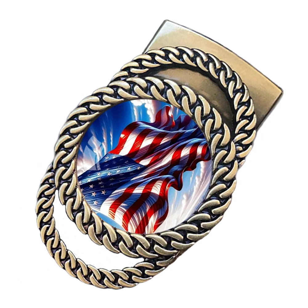 American flag pattern automatic ratchet belt buckle fashion personalized waist accessory best gift for patriots