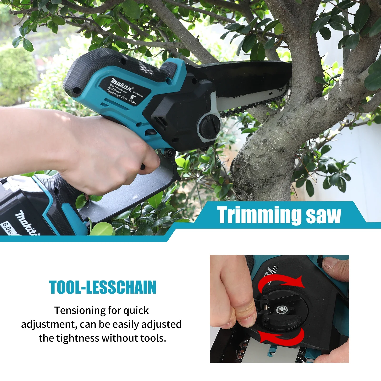Makita 18V Brushless Angle Grinder, Grease Gun, Chainsaw, Air Inflator, Silicone Sealant Gun & Cut-off Machine Combo Kit view 6